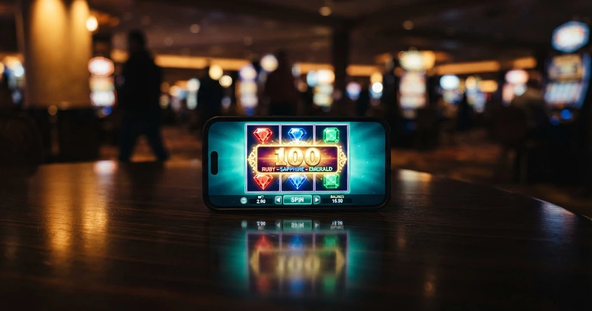 Interface d'un casino en ligne affichant une bannière de 100 free spins sans dépôt sur fond sombre