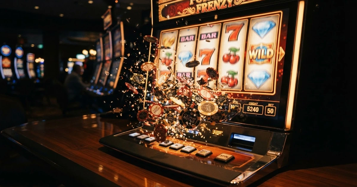 Un écran affichant une offre de bonus sans dépôt sur la page d'accueil d'un casino en ligne, avec des euros virtuels en surimpression.