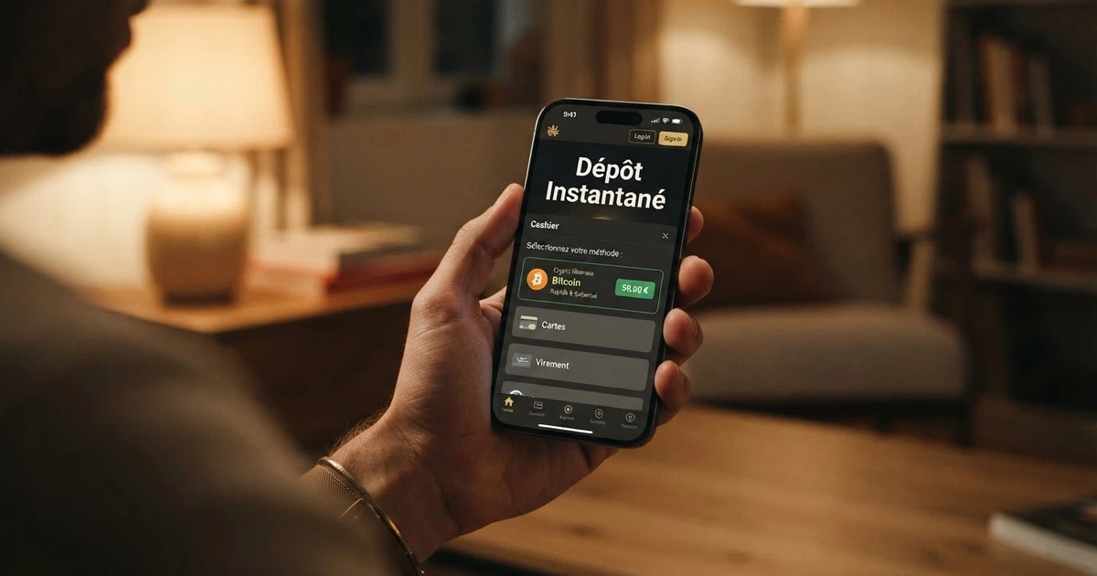 Capture d'écran d'un casino en ligne affichant l'option de dépôt en TRX sur une interface de caisse crypto