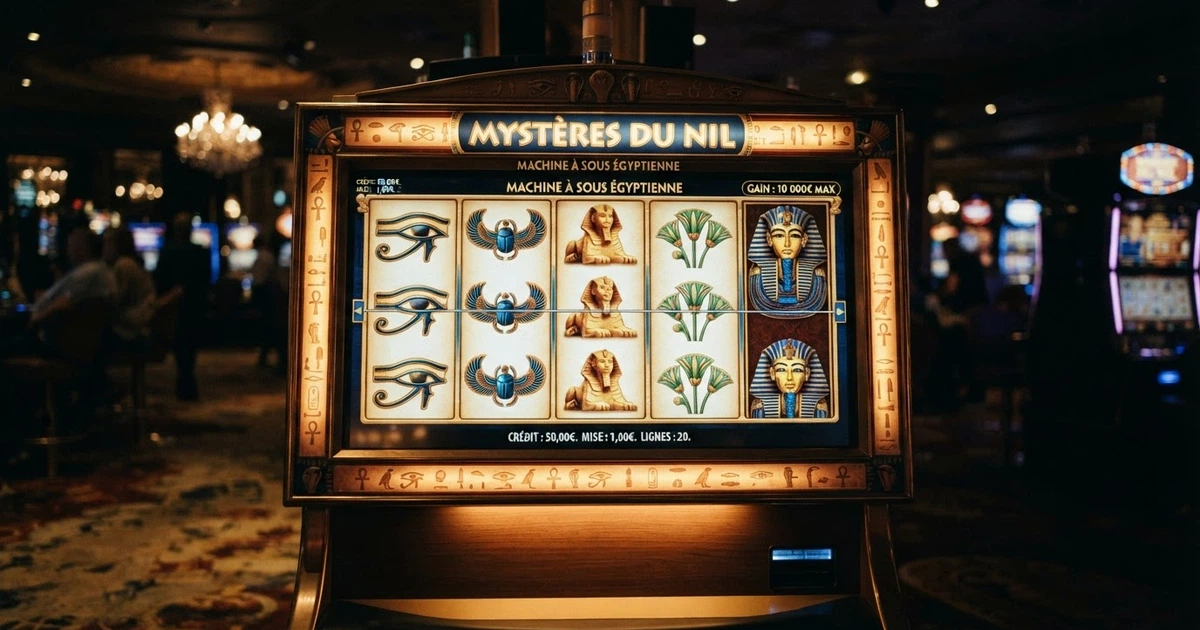 Interface de la machine à sous Cleopatra d'IGT avec ses rouleaux, ses symboles égyptiens et son design caractéristique