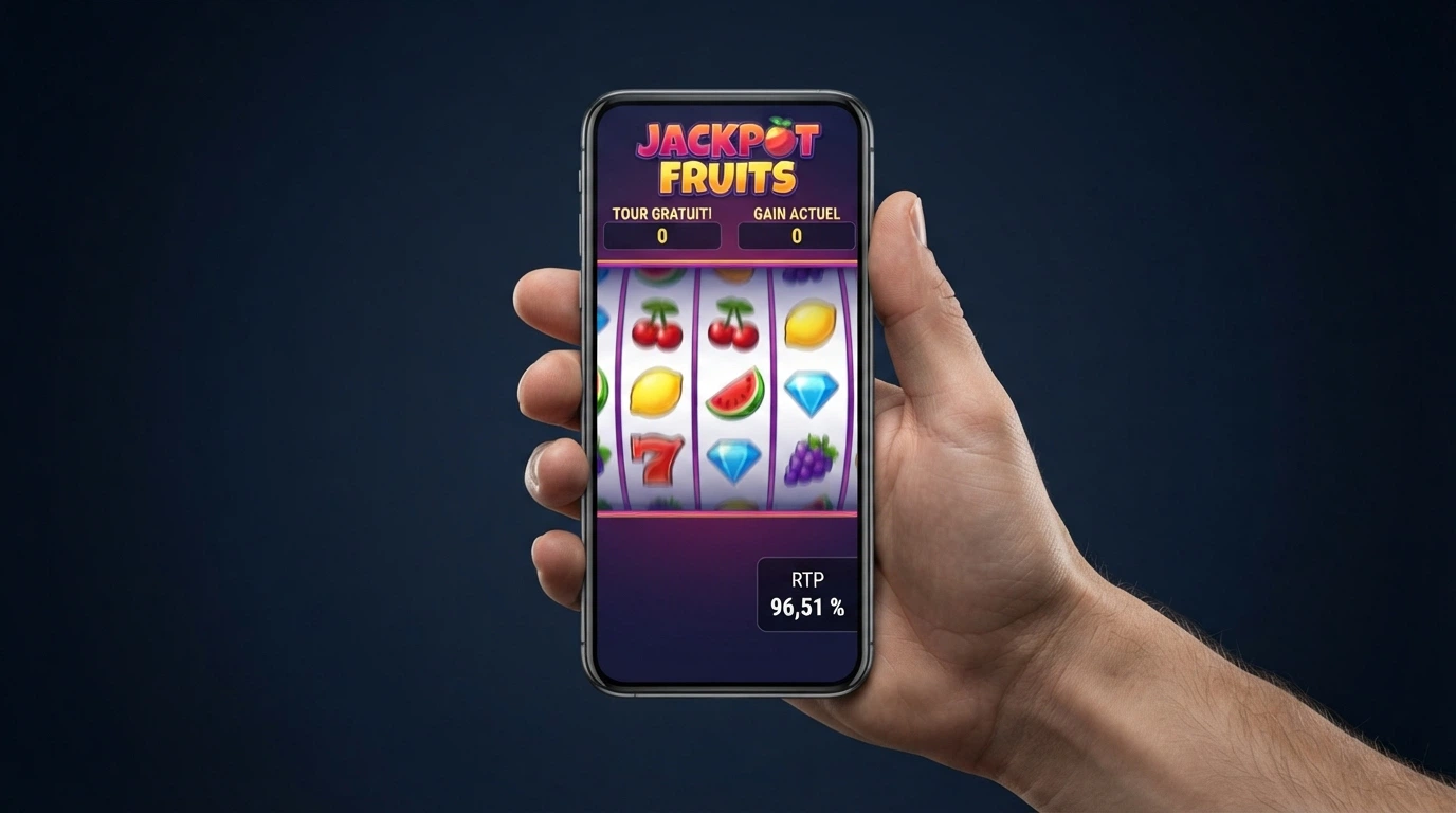 Interface de machine à sous en ligne avec affichage du taux de redistribution (RTP)